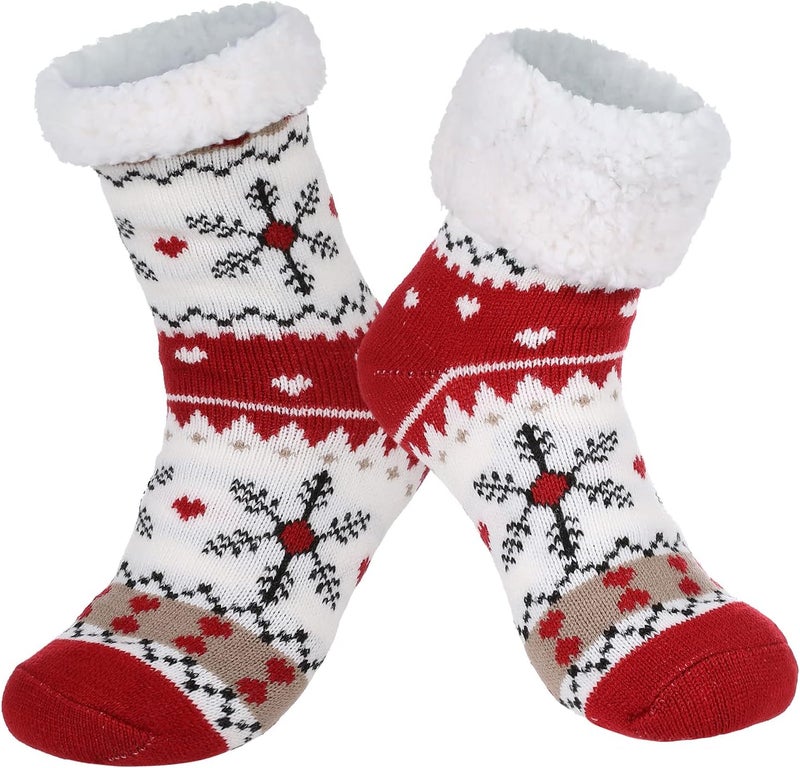 Chassic Sherpa Lined Slipper Socks for Women, Non-Slip Cozy Winter House Socks, Soft Fuzzy Socks, Christmas Gifts for Women & Ladies Stocking Stuffers - Image 1
